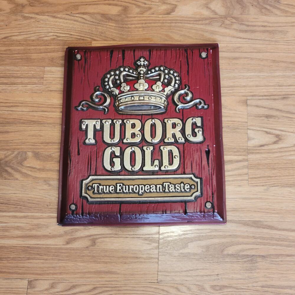 Vintage Tuborg Gold European Beer Advertising Bar Sign Wall Decor Home Decor